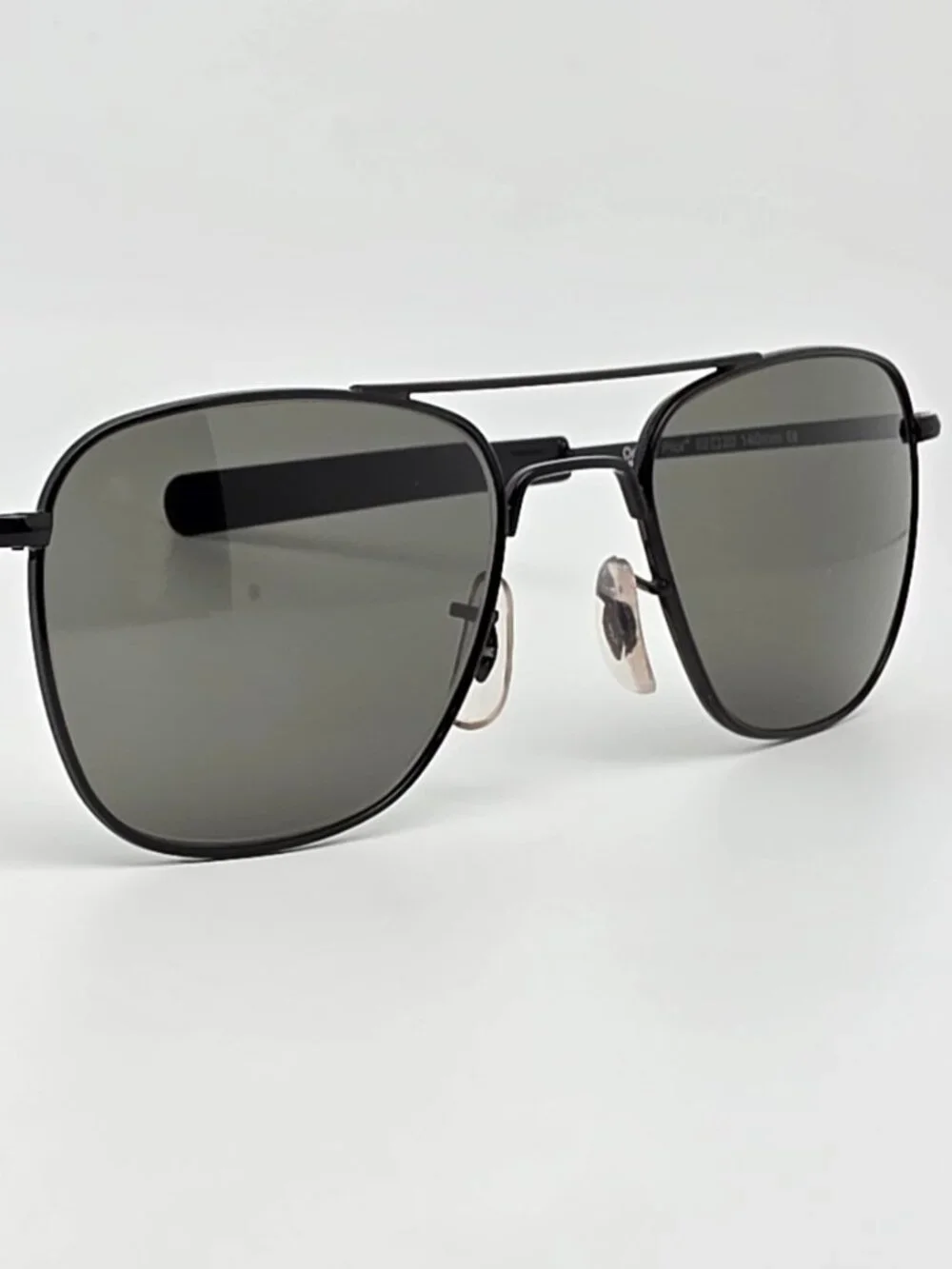 American Optical Original Pilot OP-52B Black Grey Glass Lens Aviator Sunglasses